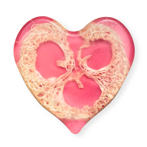 Loofah Heart Triple Butter Glycerin Soap Bar