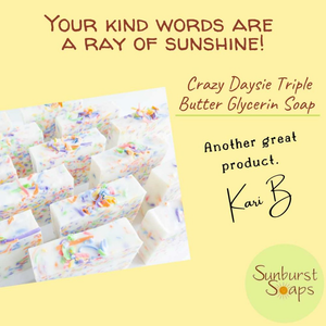 Crazy Daysie Confetti Triple Butter Handmade Artisan Glycerin Soap