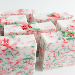 Christmas Cranberry Confetti Triple Butter Handmade Artisan Glycerin Soap Bar