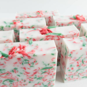 Christmas Cranberry Confetti Triple Butter Handmade Artisan Glycerin Soap Bar