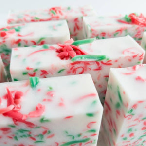 Christmas Cranberry Confetti Triple Butter Handmade Artisan Glycerin Soap Bar