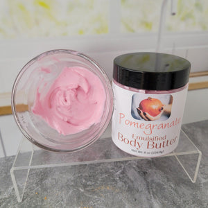 Jar of Pomegranate scented Body Butter for deep hydration
