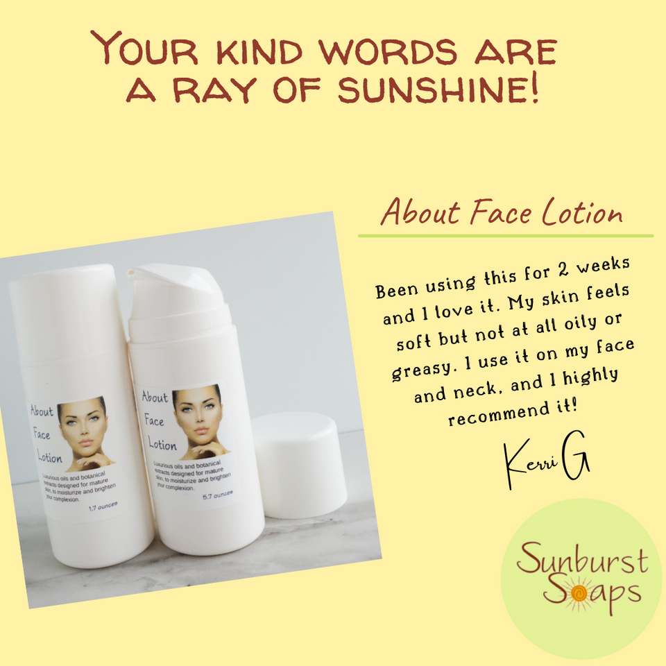 Customer Testimonial for About Face Lotion