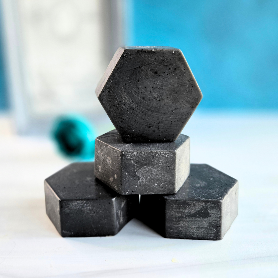 ABOUT FACE Activated Charcoal Organic Facial Soap Bar with a Cedar Essential Oil Blend
