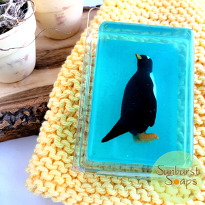Penguin Critter Soap in blue color soap and fresh citrus scent