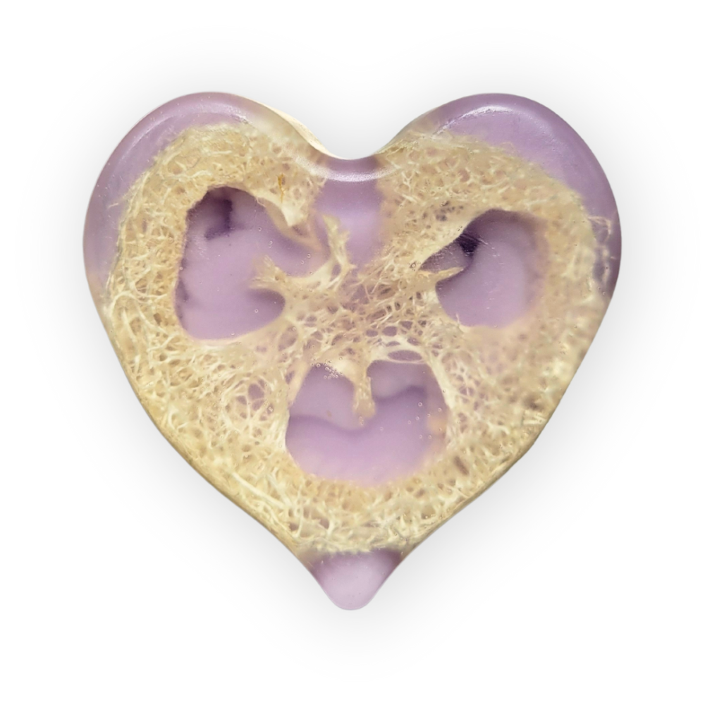 Loofah Heart Triple Butter Glycerin Soap Bar