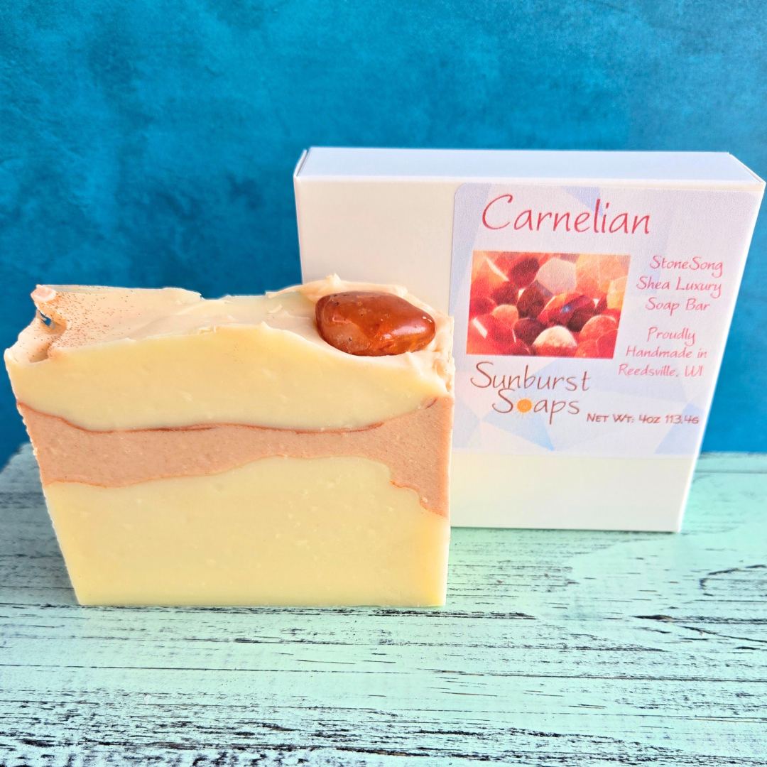 Sunfired Carnelian - the July StoneSong Shea Soap
