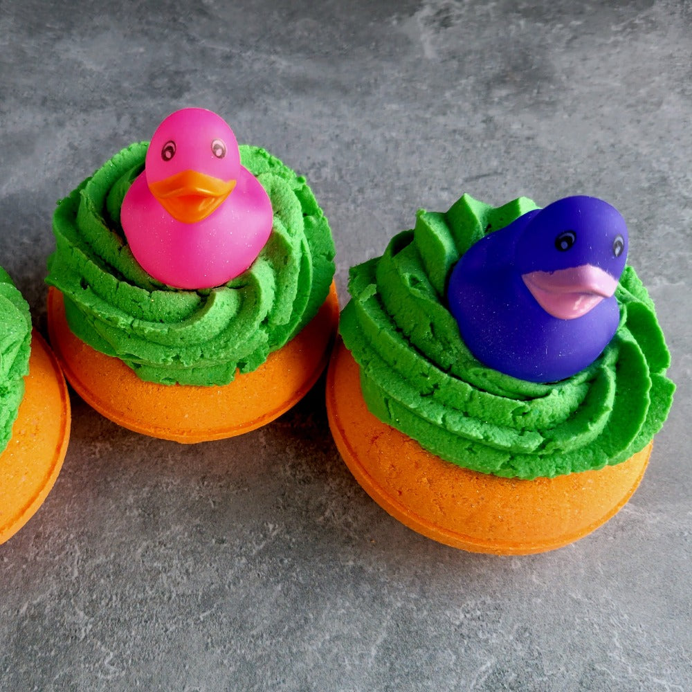 Halloween Donut Bath Fizzies with Bubble Frosting and Duckies