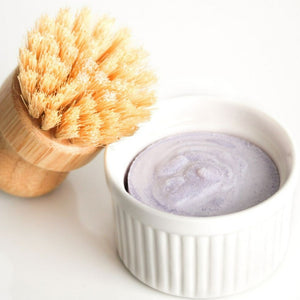 All Natural Dish Soap in Ramekin with sisal brush