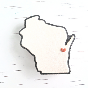 Wisconsin State Bath Fizzy with heart over Green Bay area