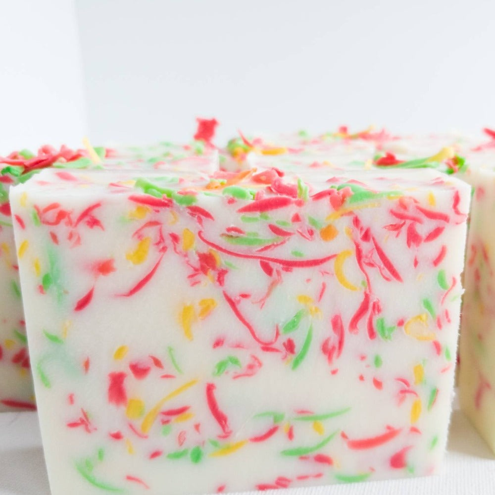 Spicy Apple Confetti Triple Butter Glycerin Soap.