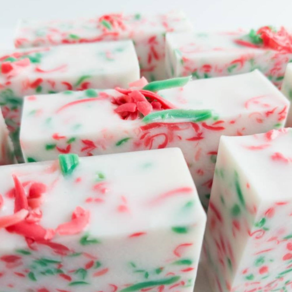Christmas Cranberry Confetti Triple Butter Glycerin Soap.