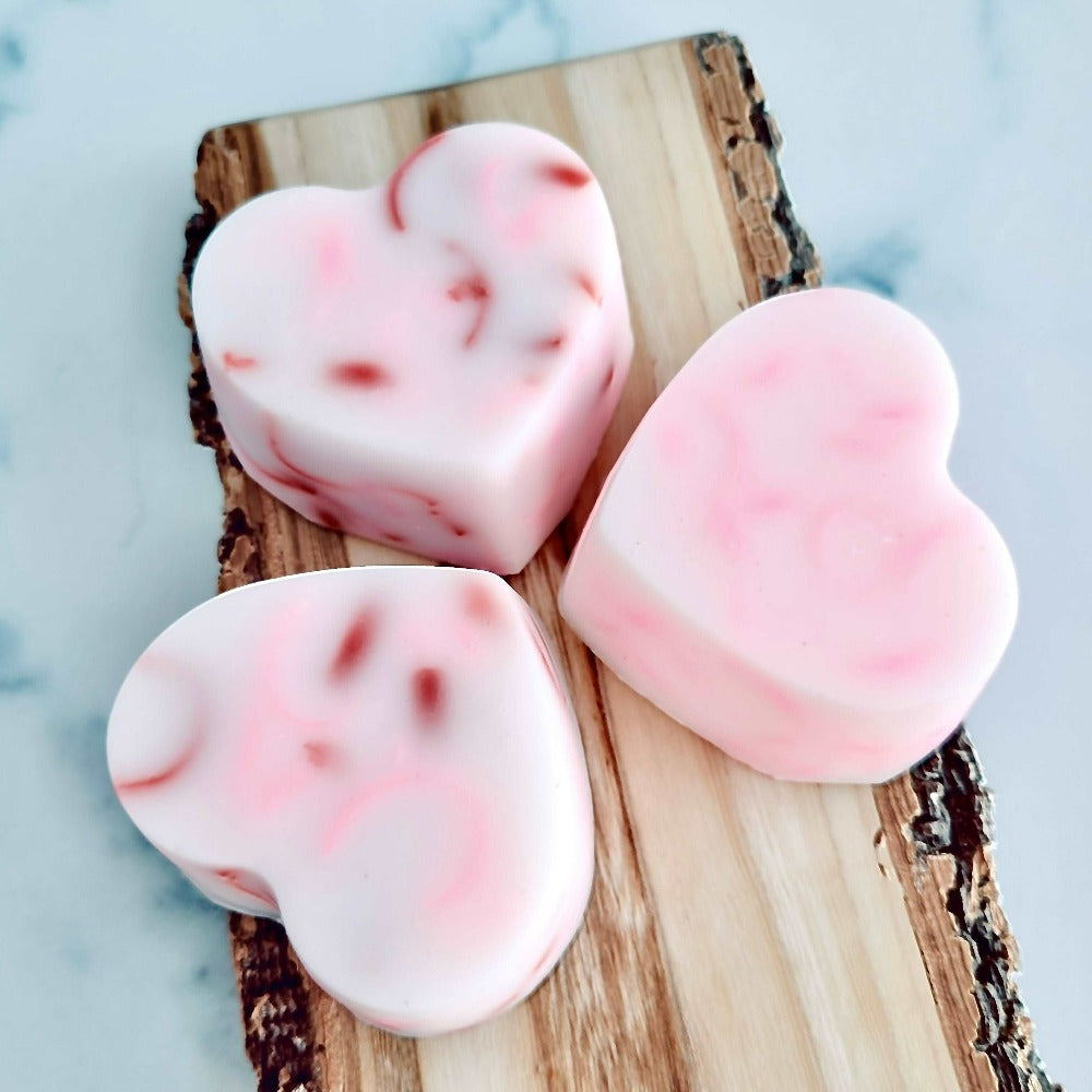 Valentine Hearts Confetti Triple Butter Handmade Artisan Glycerin Soap Bar